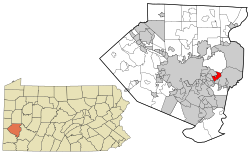 Allegheny County Pennsylvania incorporated and unincorporated areas Wilkins township highlighted